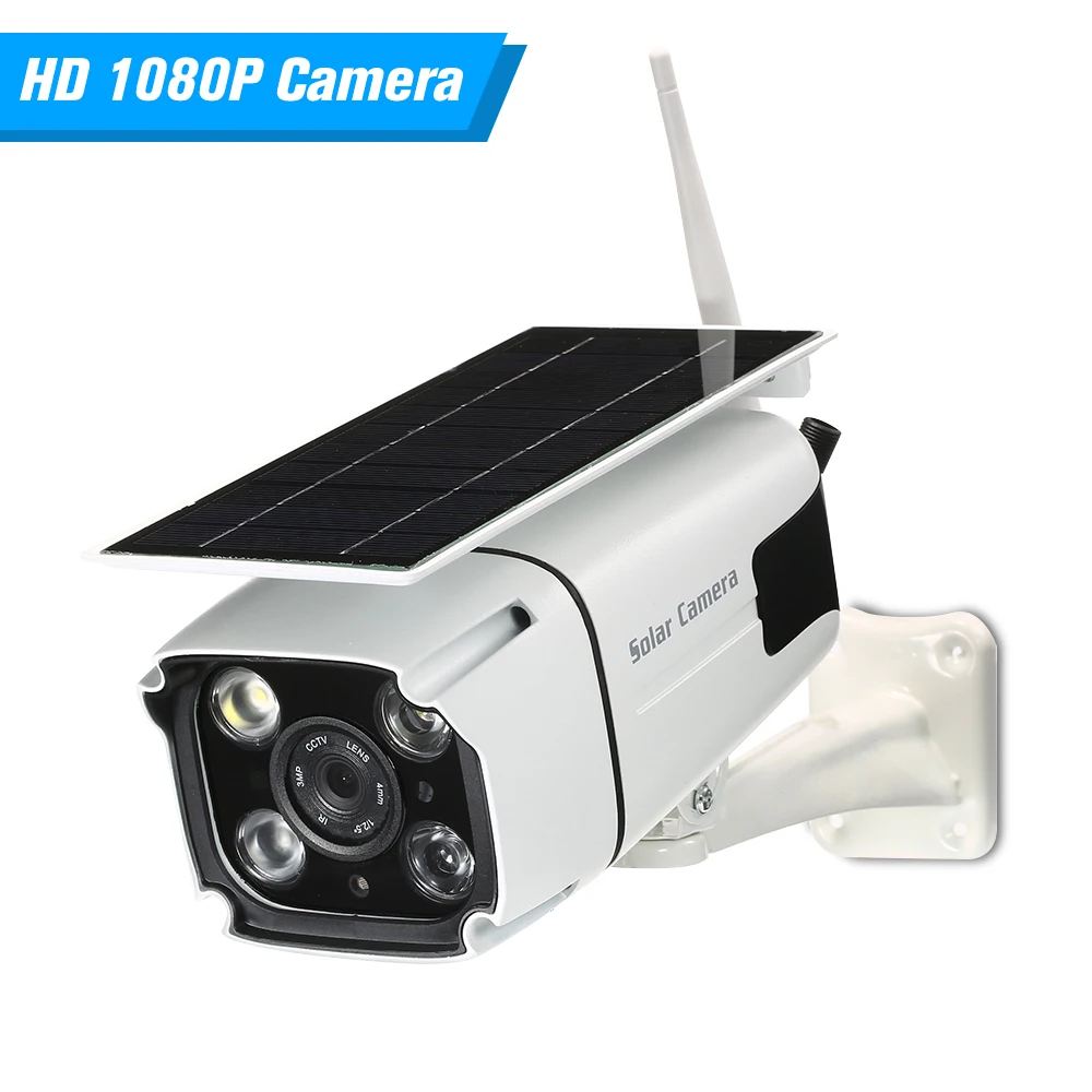 

WIFI Wireless Waterproof Outdoor 1080P 2.0MP Solar Battery Power Low Power Consumption PIR Surveillance Security Camera