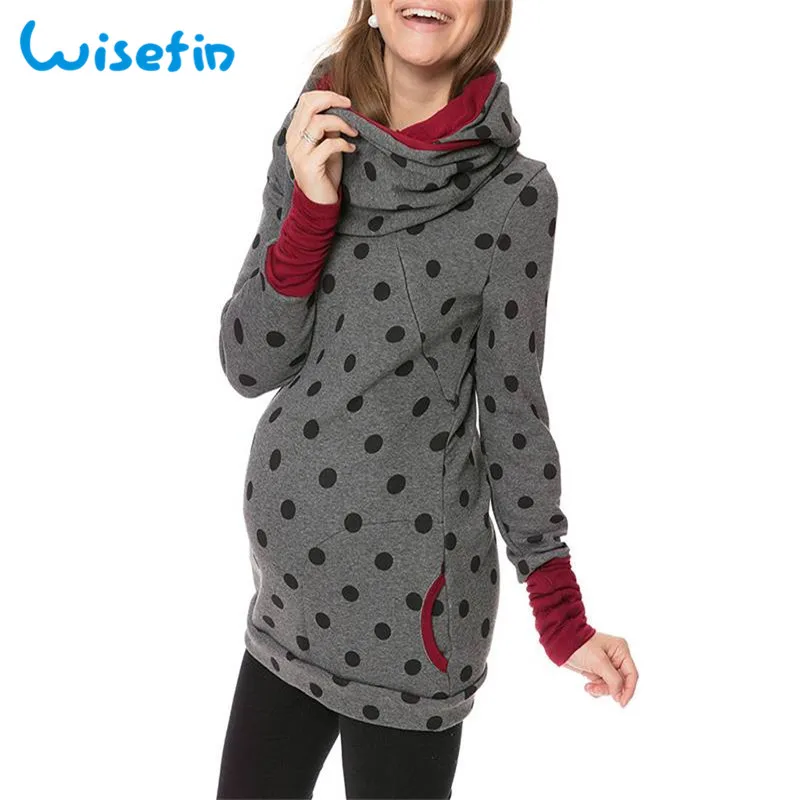 Wisefin Maternity Clothes For Women Dot Pregnancy Hooded Tops T-Shirt Winter Breastfeeding Nursing Pregnant Tee Shirt Autumn Wisefin Maternity Clothes For Women Dot Pregnancy Hooded Tops T-Shirt Winter Breastfeeding Nursing Pregnant Tee Shirt Autumn