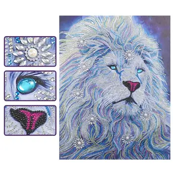 

5D DIY Special Shaped Diamond Painting Lion Cross Stitch Embroidery Kits Mosaic Diamond Painting Home Wall Decoration