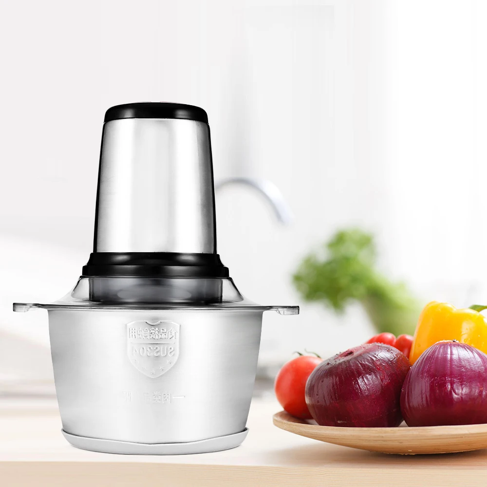 

250W Household Electric Meat Grinder Set Dual-Speed Control 2L Mixer Chopper 220V EU PLUG Kitchen Tool with Stainless Steel Bowl