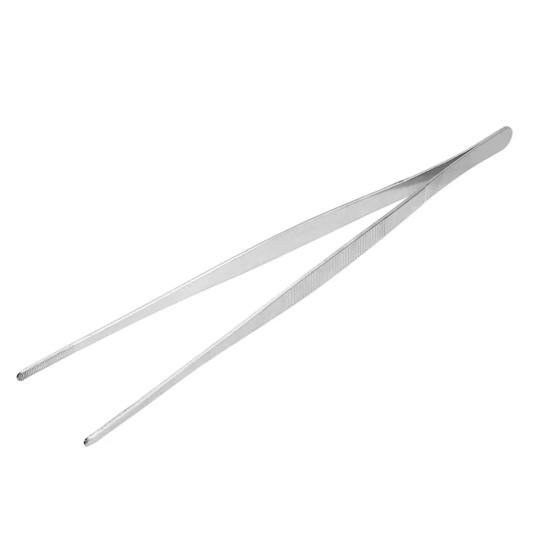 30cm/12inch Stainless Steel Long Food Tongs Straight Tweezers Kitchen