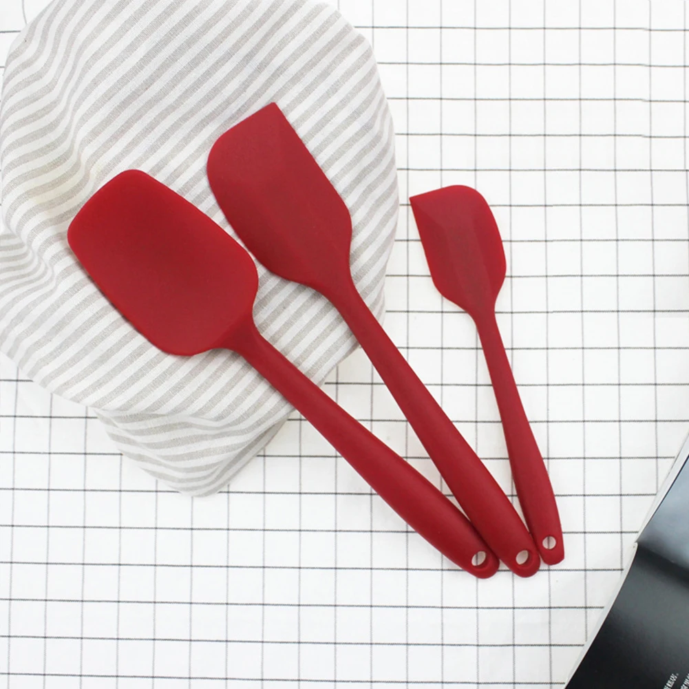3/Pcs Silicone Scraper Cream Spatula Scoop Blade Set Kitchen Tools