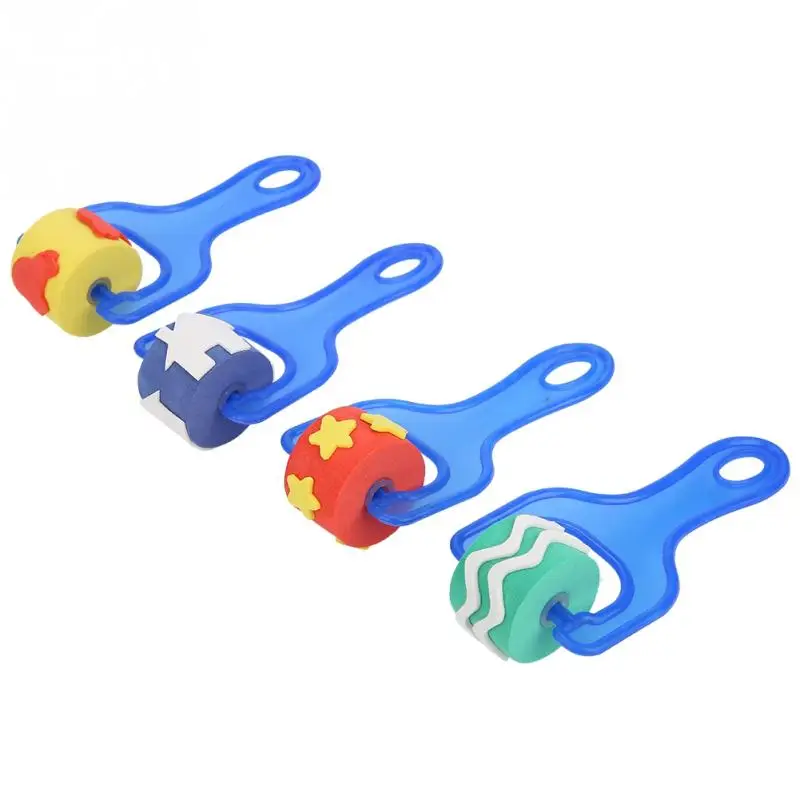 

Kids Children DIY Finger Painting Drawing Tool Rolling Seal Stamp EVA Flower Star House Preschool Learning Creativity Toys Gifts