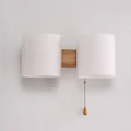 Massivholz Wand Lampe Moderne LED Nacht Lampe E27 Einzigen Doppel Kopf Indoor Wand Lampe|LED-Innenwandleuchten| -