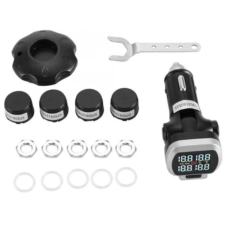 

Tyre Pressure Monitor Cigar Lighter Wireless External Sensor Tire Pressure Monitor System for Four Wheel Car accessories