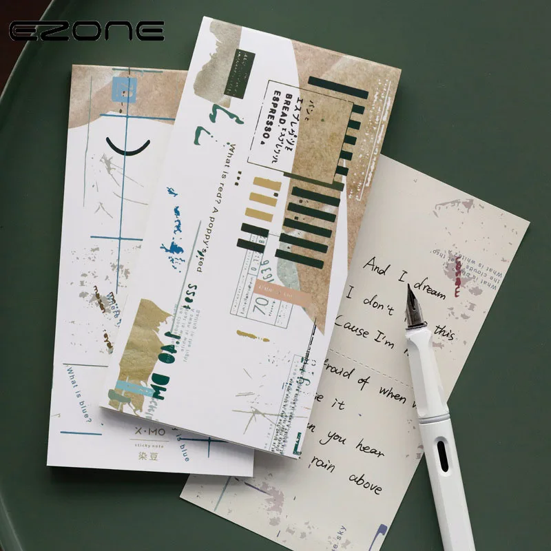 

EZONE N-Times Sticker Note Craetive Sipmle Art Style Pattern Memo Pad Memorandum Day Plan Notebook Office School Supply