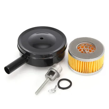 

Black 4 Inch 10cm Dia Compressor Air Intake Filter MPT1/2'' w/ Paper Cartridge Metal Silencer