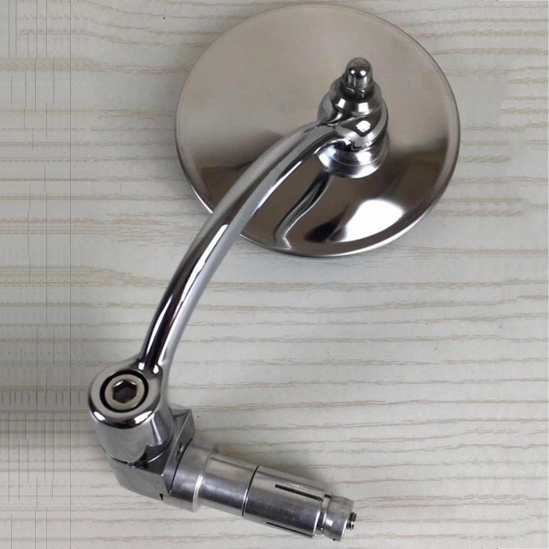 

1 Pair For Cafe Racer Chrome Round Bar End Rearview Side Mirror Adjustable