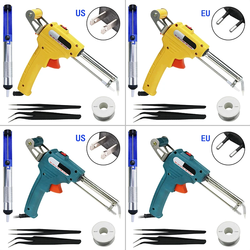 

New Plastic+metal 60W 220V Manual Electric Soldering Iron Machine Welding Tool Kit US/EU Plug Accessories