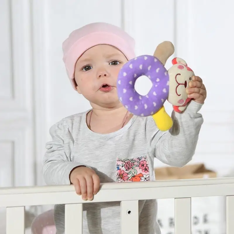 

Cartoon Animal Baby Soft Plush Appease Doll Infant Cute Grasp Rattles Educational Toys Cute Cartoon Animal Design with BB Bell