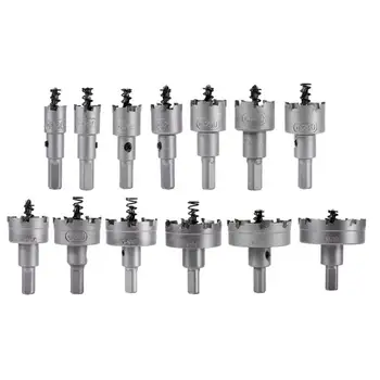 

13pcs Carbide Tip HSS Drill Bits Saw Set Metal Wood Drilling Hole Cut Tools