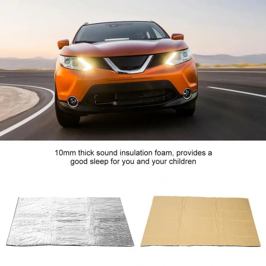 sound insulation 24*40inch 10mm Car Sound Proofing Foam Deadening Vehicle Heat Insulation Mat Waterproof car tools | - Цена: 