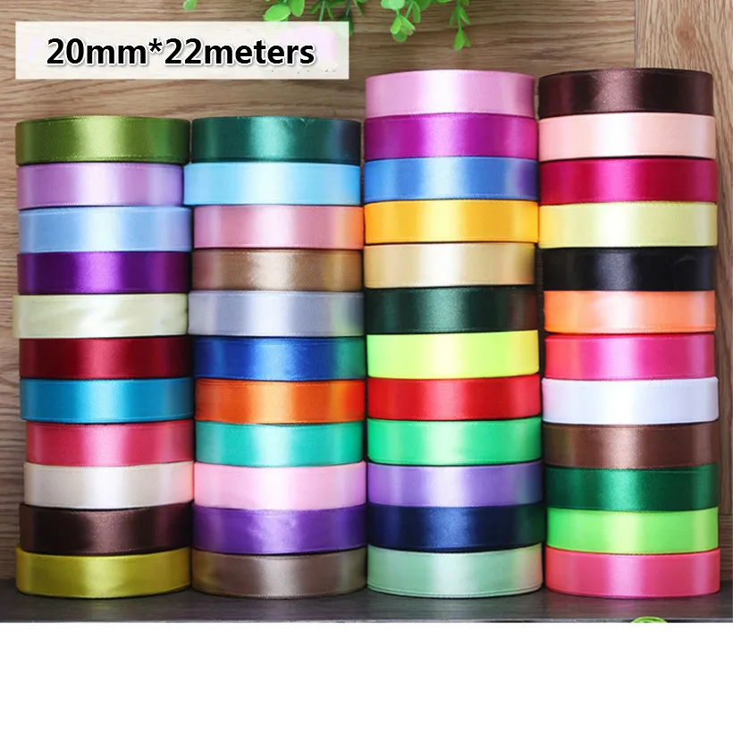 22 Meters (25 Yards) DIY Silk Satin Ribbon 20mm Party Home Wedding Decoration Gift Wrapping Christmas New Year Material | Дом и сад