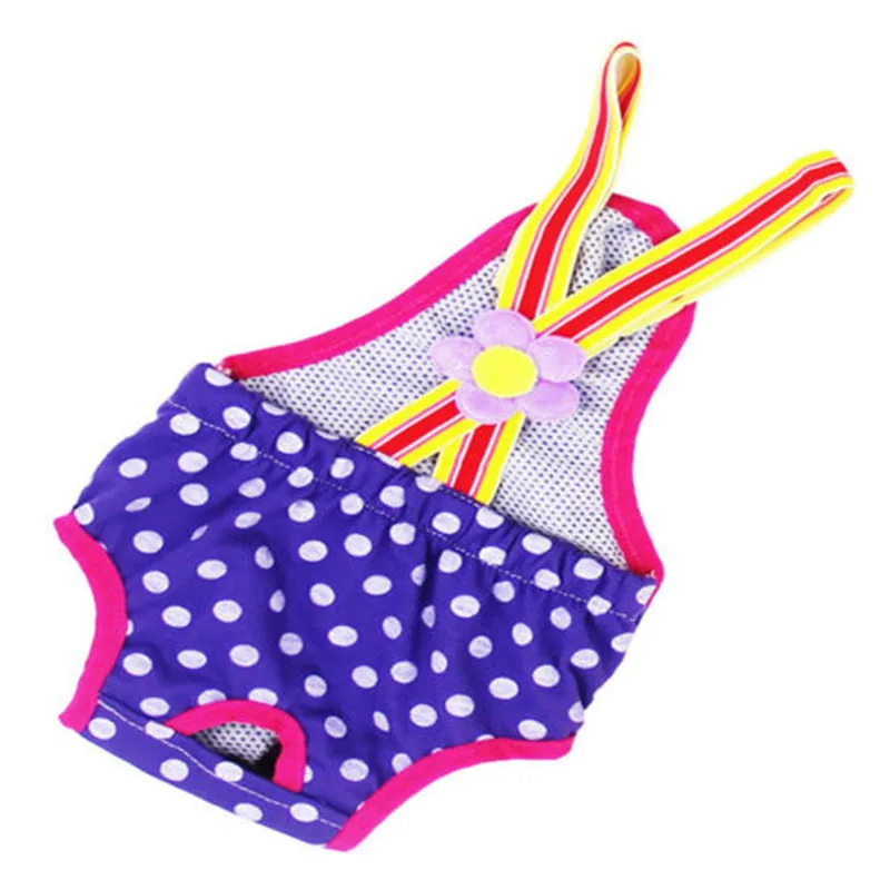 

Cute Pet Dog Clothes Physiological Pant Fashion Practical Clean Female Puppy Cotton Suspender Sanitary Diaper With Dot Decor New
