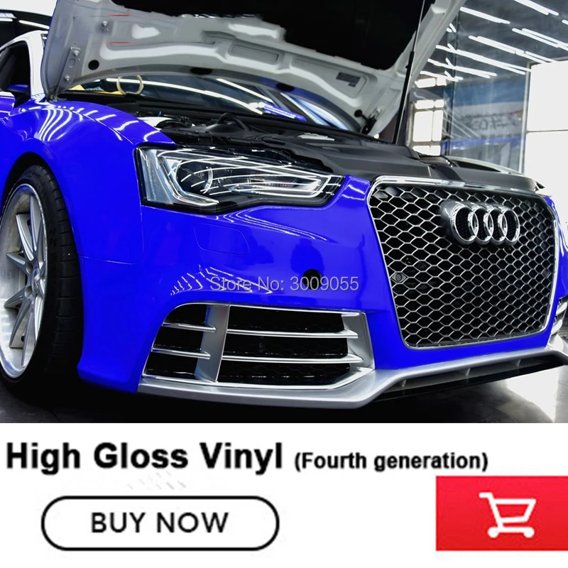 

Best vehicle wrapping Auto Wrap Films royal blue gloss vinyl wrap High-end Self-adhesive for High-end car real picture