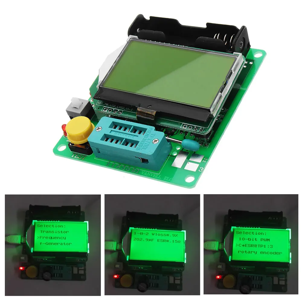 

1PCS NEW M328 3.7V 20mA Transistor Teste Capacitance ESR Meter