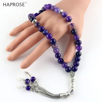 

100% natural agate prayer bracelets Islamic Muslim Tasbih Allah rosary Agate tesbih bracelets 33 beads 8-12 mm Free shipping
