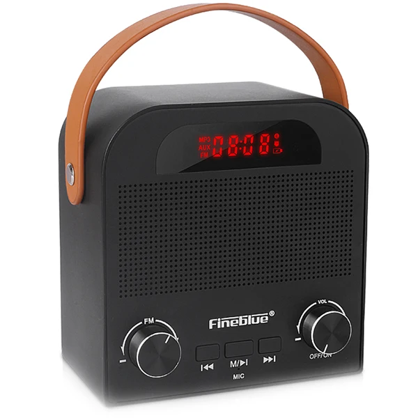 

Fineblue FM - 888 Portable Wireless Bluetooth Alarm Clock Speaker Support TF Card Hands-free Call Music Player for Phone PC MP3