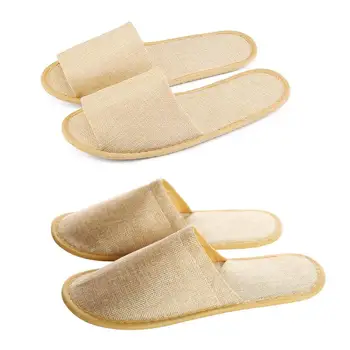 

10Pairs/pack Disposable Linen Slippers Spot Slip Breathable Comfortable Home Slippers Linen Series Home Textile For Hotel Travel