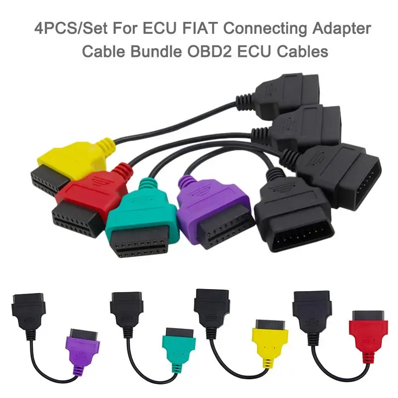 4 шт./компл. для блока ECU FIAT комплект соединительных адаптеров кабели OBD2 ECU|Кабели