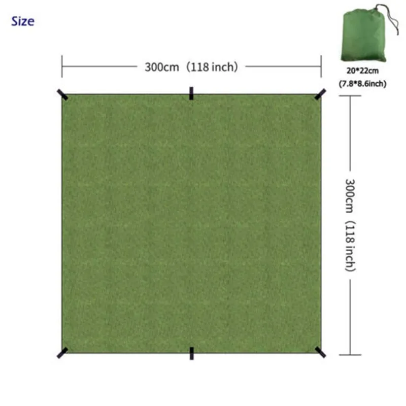 Billig 3M x 3M Wasserdicht Sun Shelter Zelt Tarp Anti UV Strand Zelt Schatten Outdoor Camping Hängematte Regen Fliegen camping Sonnenschirm Markise Baldachin