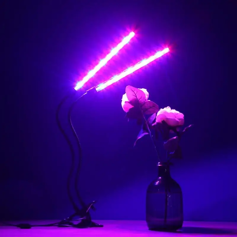 

Dimmable Timer USB 40 LED Plant Growth Lamp Double Head Hydroponics Greenhouse Plants Grow Lights