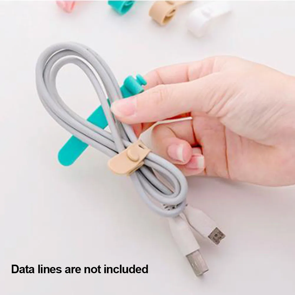 

4Pcs Data Line Organizer Holder Cord Silicone Anti-lost Earphone Storage Cable Winder Unique Wire