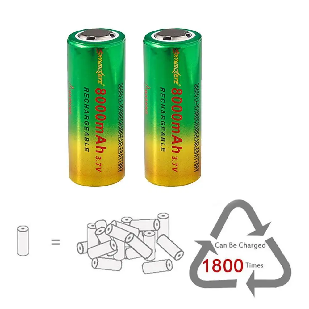 

Rechargeable 26650 Battery BRC Li-ion 8000 Mah 3.7v Battery 26650 li-ion battery