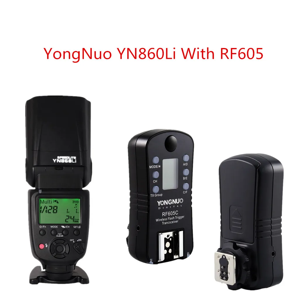 

YONGNUO YN860Li Lithium Battery Manual Speedlight Flash with Yongnuo RF605 Flash Trigger Transceiver for Canon Nikon Pentax