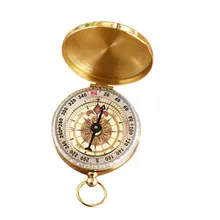 G50 Чистый медный флип компас Северный открытый многофункциональный металлический компас со светящимися карманными часами компас