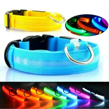 LED Pet Nylon Dog Collar Night Safety Flashing Glow In The Dark Dog Leash Dogs Luminous Fluorescent Collars Collar XWEB.