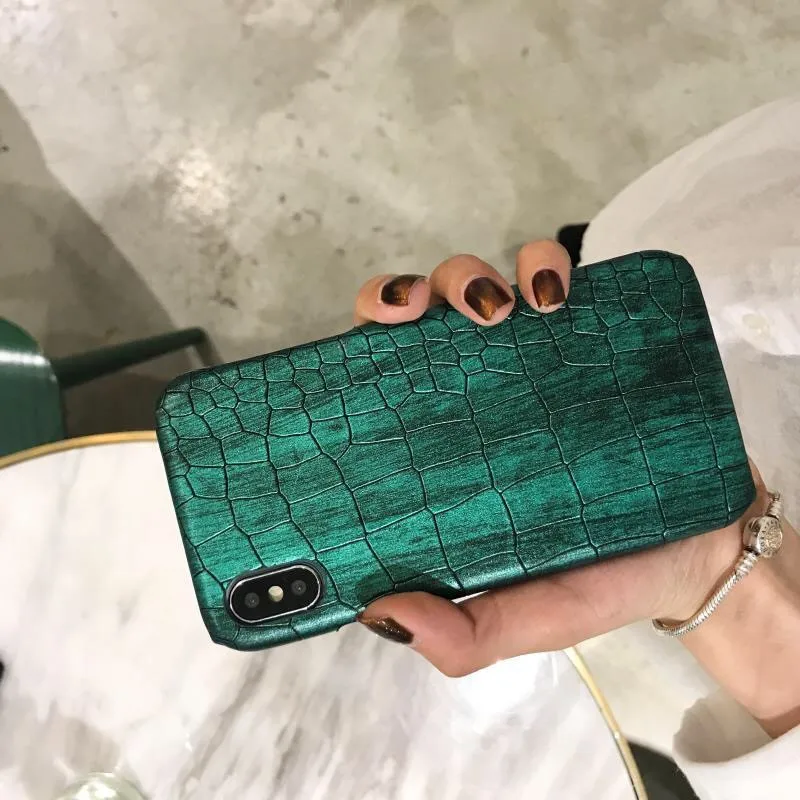 Винтажный 3D чехол из крокодиловой кожи для iPhone XS MAX X XR 6 6S 7 8 Plus роскошный крутой