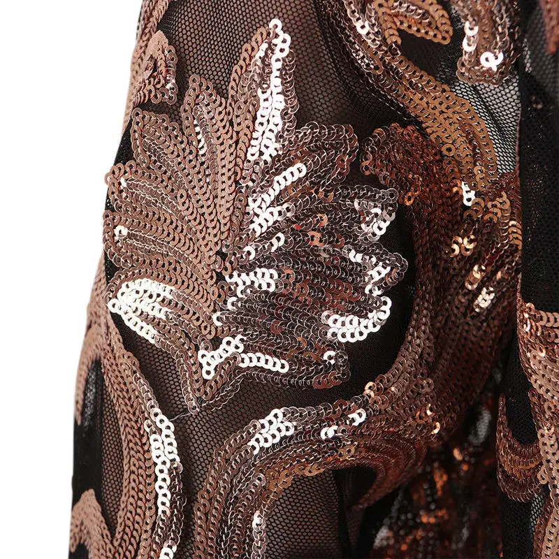 lower price  sequin jacket Women Long Sleeve festival Gold jacket chaqueta Outwear Clubwear slim elegant ladies 