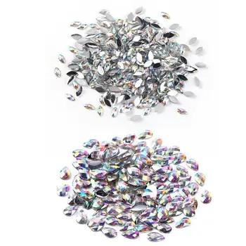 

Gorgeous Sharp Tip Nail Art Rhinestones AB Colorful Horse Eye/Waterdrop DIY Manicure Decor Charms Nail Art Decoration