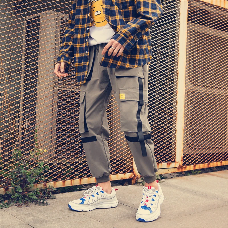 Men's Trousers 2019 Spring New Loose Hong Kong Style New Multi-bag Overalls Nine Pants Personality Youth Casual Men's Clothing Men's Trousers 2019 Spring New Loose Hong Kong Style New Multi-bag Overalls Nine Pants Personality Youth Casual Men's Clothing