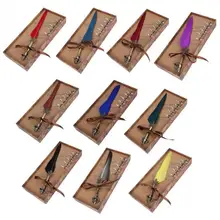 Лидер продаж Европейский ретро перо сплав перо письма с перьями Подарочная коробка набор для друга/семья