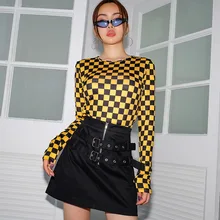 Yewa's Store Сексуальная металлическая пряжка Молния половина тела юбка Леди Уличная хип-юбка с запахом изысканный хлопок Весенняя юбка