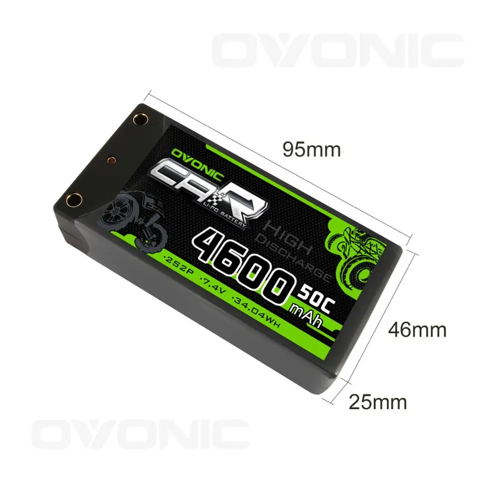 Ovoic 2S коротышка Lipo 7,4 V 50C 2300mAh жесткий чехол Lipo батарея с 4 мм пули Deans ультра Разъем для RC 1/10 масштаб автомобиля