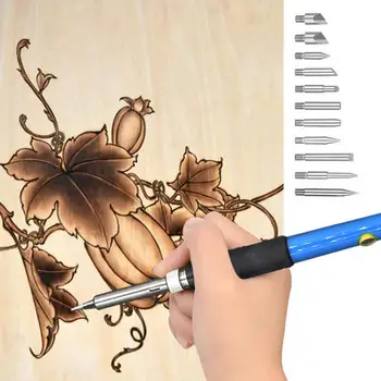 

5PCS Woodwork Burning Kit Pyrography Pencil Set With Variable Temperature Control Include Carving Embossing Soldering Tip