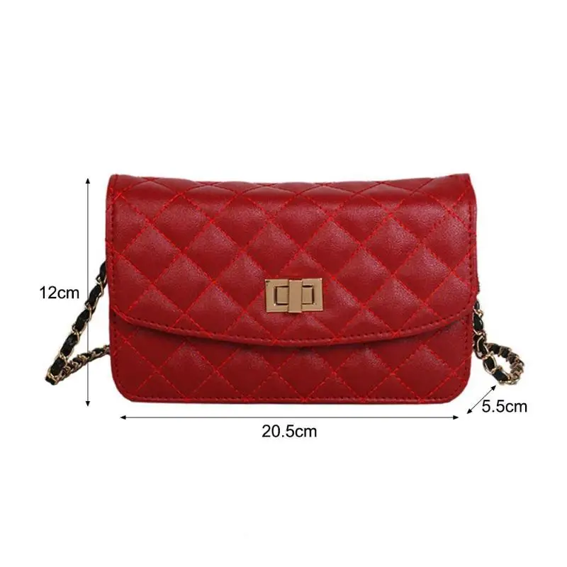 Fashion Plaid Print Chain Sling Bag for Women 2018 PU Leather Ladies