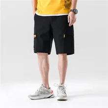 Мужская Уличная боковая резинка с пряжкой Цветные Лоскутные мужские шорты Карго свободные хип хоп летние повседневные мульти с карманами мешковатый шорты