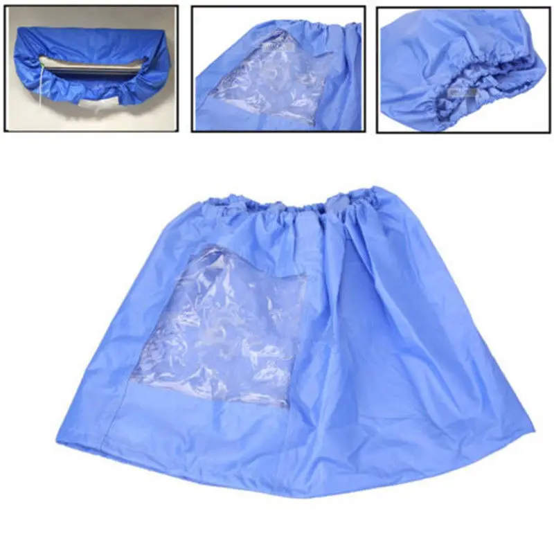 

Blue Air Conditioner Waterproof Cleaning Cover Dust Washing Clean Protector Bag Air Conditioner Covers