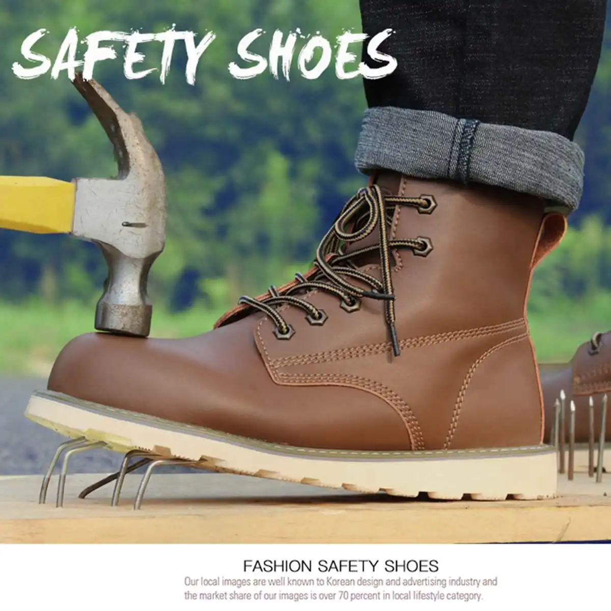 

Men Safety Work Boots Fashion Casual Shoes Men Motorcycle Boots anti-smashing Anti-puncture Ankle Knight Safety Shoes Booties