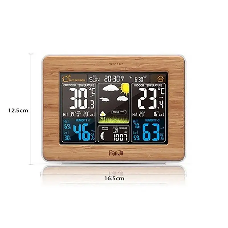 

FanJu FJ3365 Weather Station Color Forecast With Alert /Temperature/ Humidity/ Barometer / Alarm / Moon Phase