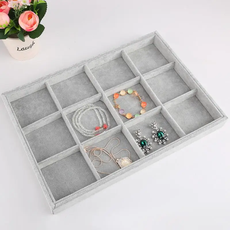 5 Style Jewelry Box Storage Gray Earring Ring Bracelet Necklace Brooch Trinket Box Casket Jewelry Organizer Display Case
