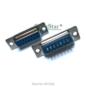 

5PCS/LOT DB15 Female Male Serial Hole Base Welding Wire Type 15 Pin Plug Double Blue Plastic Connector DB 15