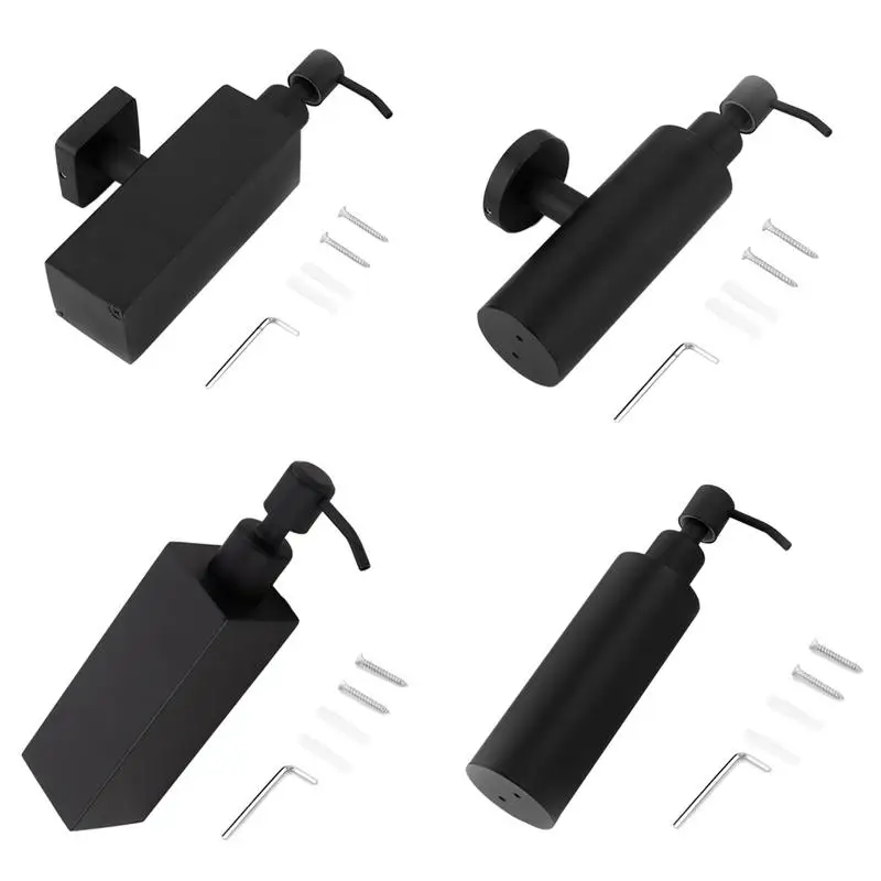 200 مللي الفولاذ المقاوم للصدأ الأسود موزع الصابون اليد قوارير الصابون الحمام السائل تخزين إمدادات المحمولة قوارير الصابون