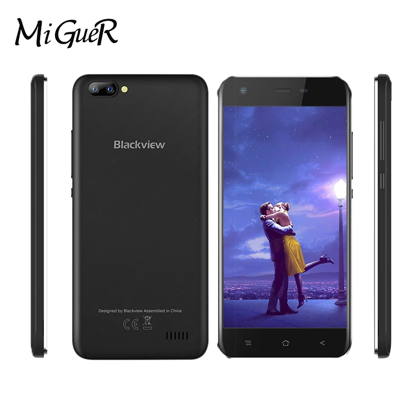 Blackview A7 5 0 дюйма мобильного телефона 2800 mAh Android 7 MT6580A 4 ядра 1 ГБ Оперативная память 8