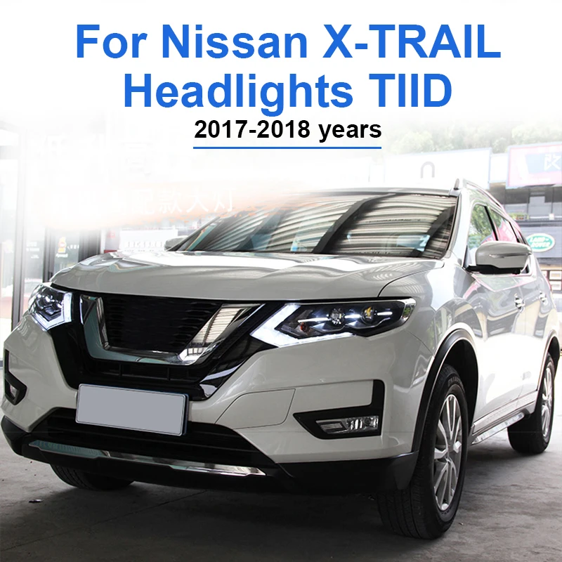 ROADOT фара в сборе для авто Nissan X TRAIL TIIDA 2017 2018 Автомобильная DRL Объектив Двойной Луч