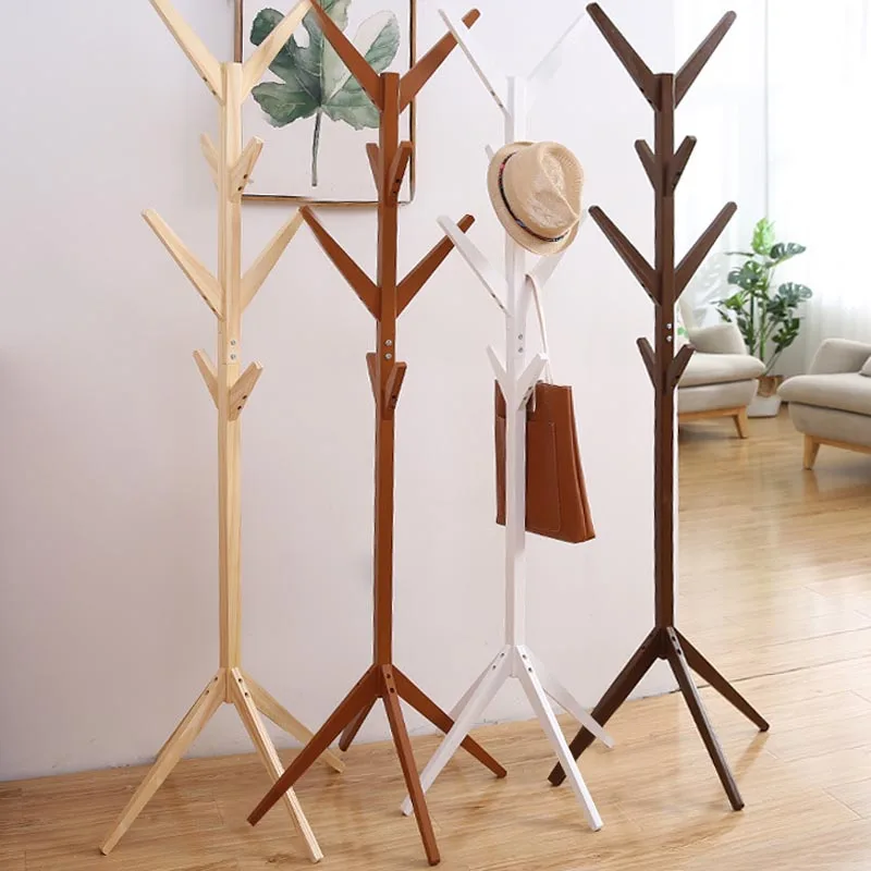 Новый стенд для древесного пола пальто стойку простой сборка Треугольники базовая одежда полки вешалка для домашнего хранения мебель для